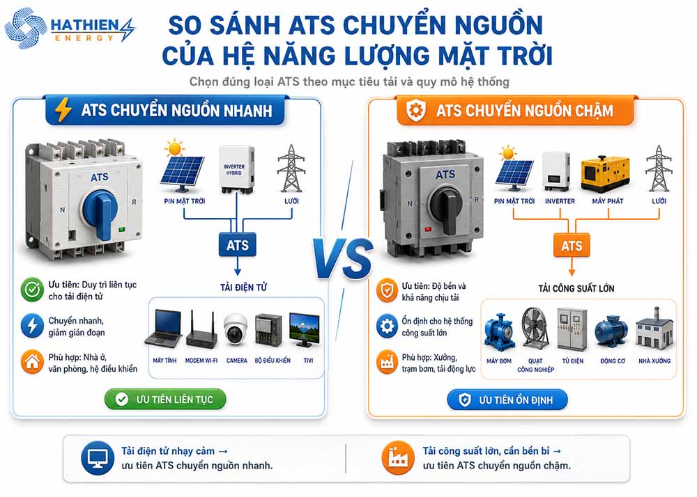 So sánh ATS chuyển nguồn nhanh và chậm