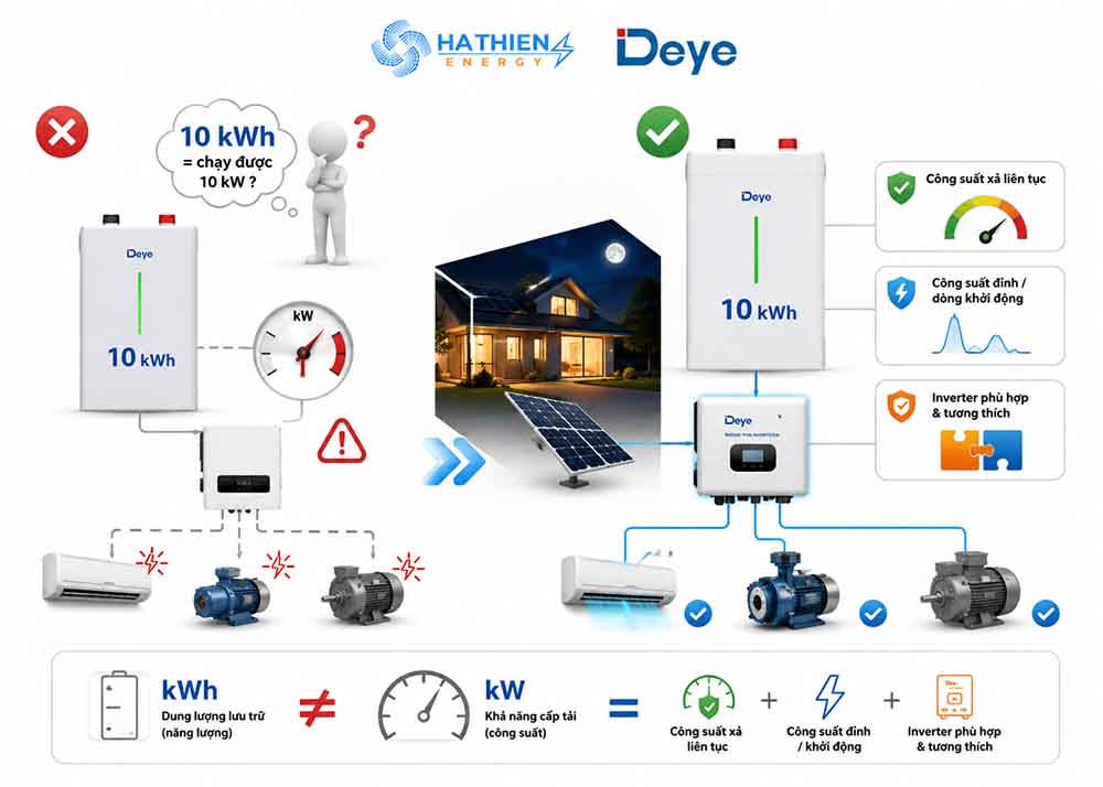 Dung lượng pin không quyết định trực tiếp công suất tải