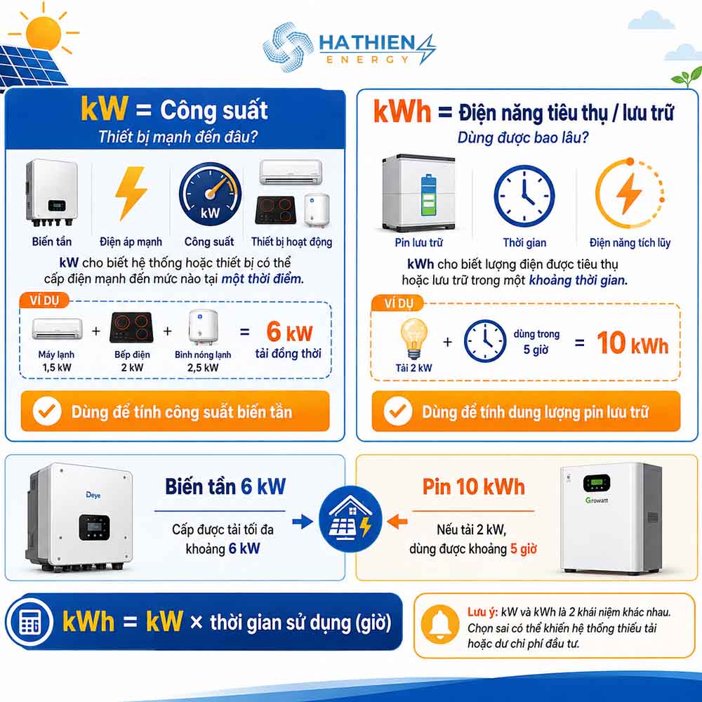 Phân biệt kW và kWh trước khi tính công suất